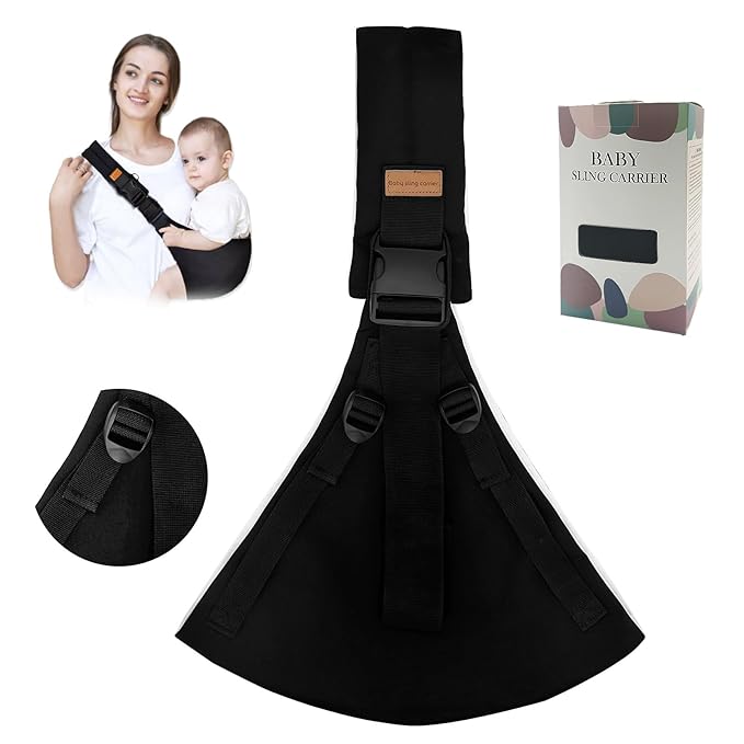 Baby Sling Carrier,Toddler Carrier,Upgraded 2025 Baby Sling with 4 Adjustable Straps(10-30lbs),Lightweight,Portable and One Size Fits All(Black)