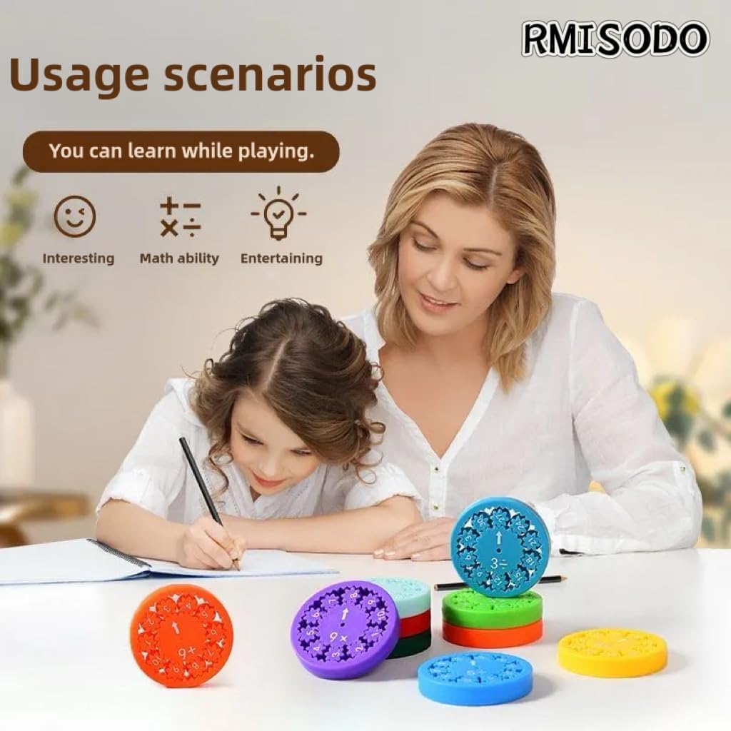 Math Fidget Spinner, Numbers Addition&Subtraction, Multiplication&Division Fidget Spinner, Fidget Learning Game Toy ,Math Game for Learning & Education Toys (9Pcs(Multiplication & Division))