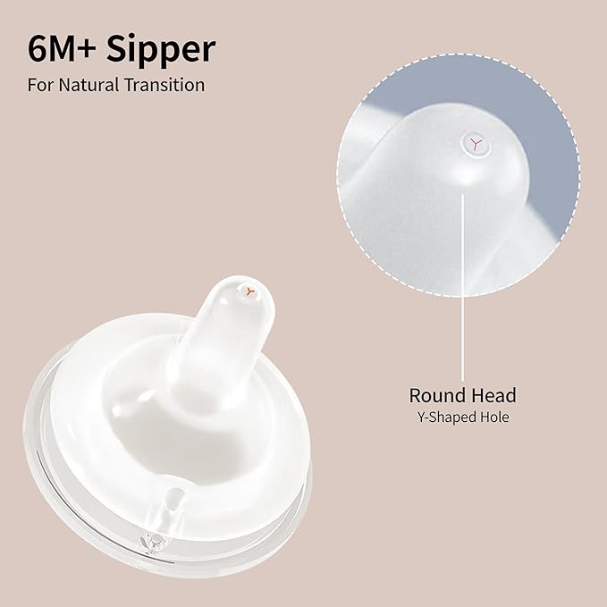 Pigeon Natural Weaning Silicone Sipper Conversion Kit - Smooth Toddler Transition Set | Includes Soft Sipper, Weighted Straws, and Cleaning Brushes | Ideal for Ages 6 Months+