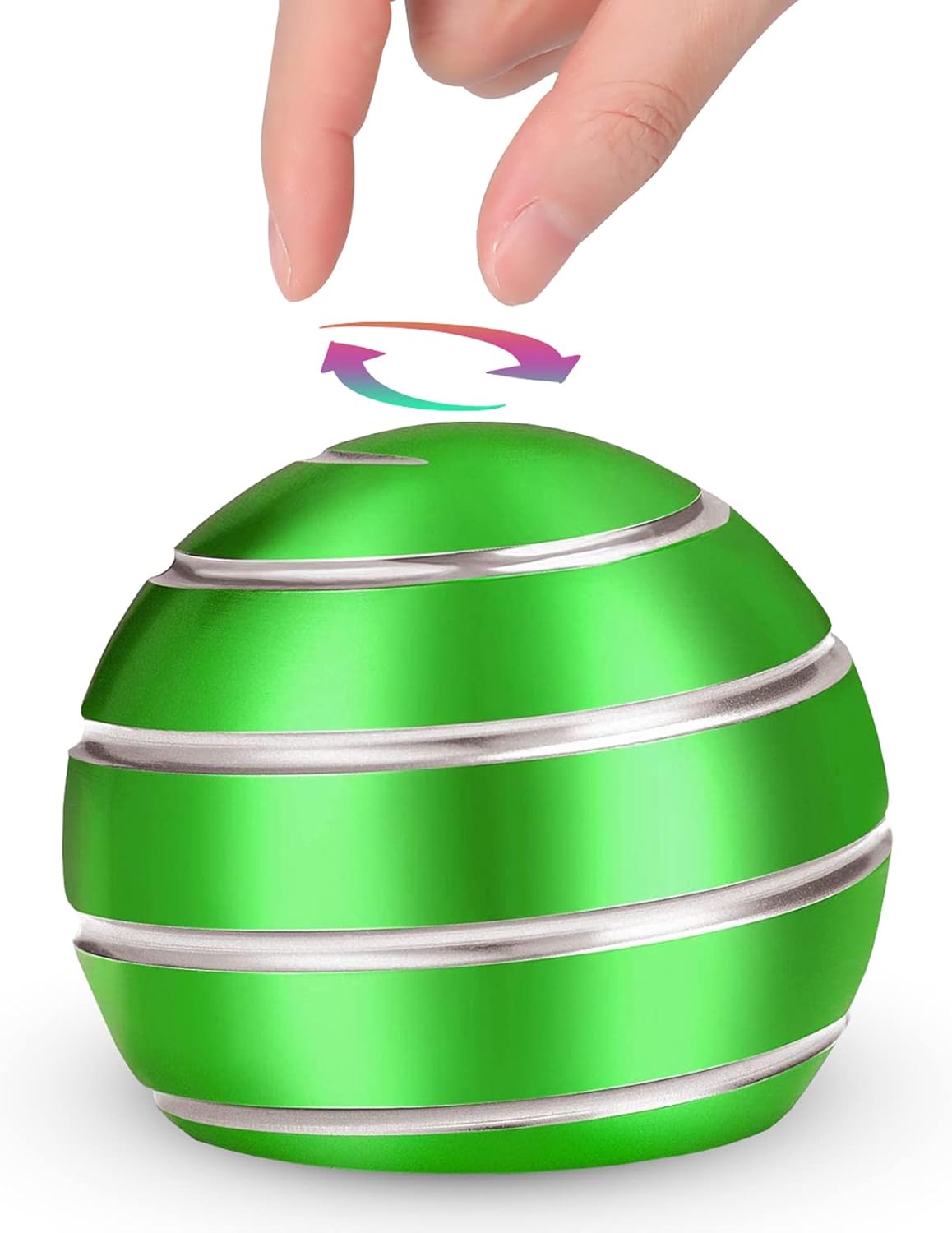 Kinetic Desk Toys, Kids Fidget Toys Adults, Metal Kinetic Fidget Spinner, Desk Toys for Office for Adults, Fidgets for Anxiety, ADHD, Stress Relief (1.77", Green)