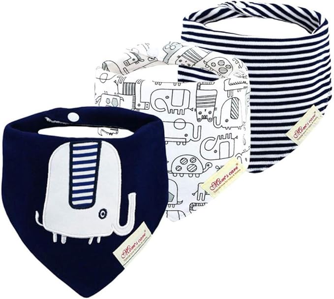 JN&LULU 3 Pack Newborn Baby Bibs Bandana Drool Bibs for Drooling Cotton Baby Gifts