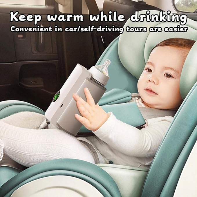 Portable Bottle Warmer,Baby Bottle Warmer,Portable Bottle Warmer for Travel,USB Rechargeable Constant Temperature Milk Warmer Universal Bottle Insulation Sleeve for Baby Formula Breast Milk(white)