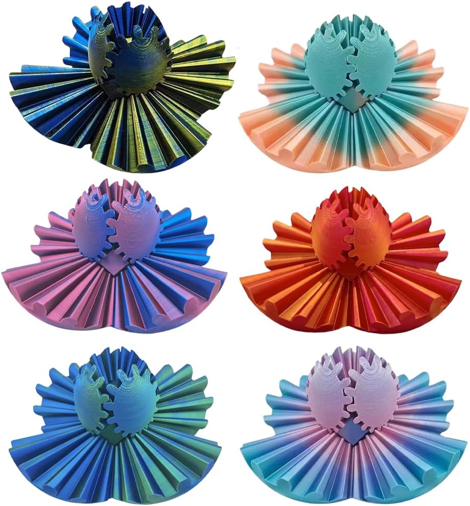 3D Printed Gear Ball Cube Ball Decompression Gear Sphere Toy Stress Ball, Gear Toys Fidget Ball, Relief Desk Decoration for Christmas Toy Gear Toy for Stress and Anxiety Relaxing (2pcs1)