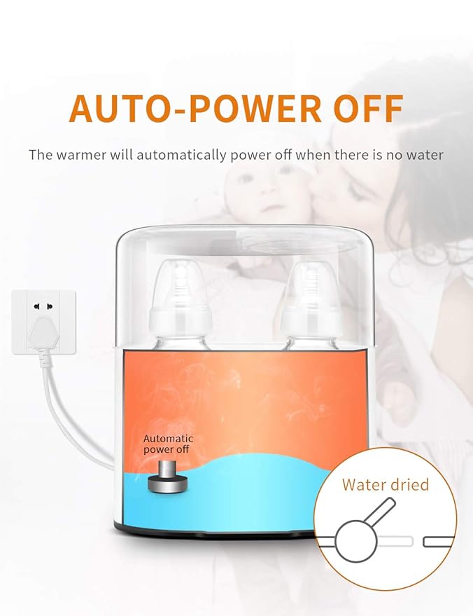 Double Baby Bottle Warmer 24H Constant Mode for All Bottles, Breastmilk Baby Milk Heater, Heating Baby Food, Formula Water Warmer for Twins, Accurate Temperature Control