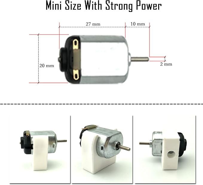 EUDAX 6 Set Rectangular Mini Electric 1.5-3V 24000RPM DC Motor with 84 Pcs Plastic Gears,Electronic Wire, 2 x AA Battery Holder,Boat Rocker Switch,Shaft Propeller for DIY Science Projects