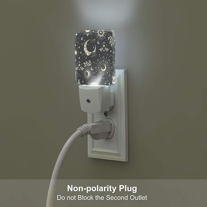 Moon and Sun Night Light,Plug-in Night Lights with Dusk-to-Dawn Sensor for Stairway,Hallway,Bedroom Sleep Friendly Ideal for Women/Girls/Boys Gift,0.5w