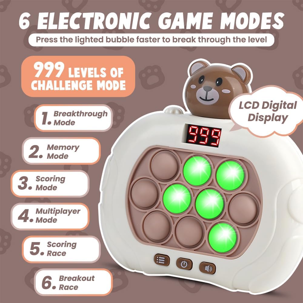 Upgraded Fast Push Game Pop Sensory Fidget Toys, for Kids 6 -12 Exercises Reaction for Ages 3 4 5 6+ Years Old & Up Boys and Girls Party Favors for Teen