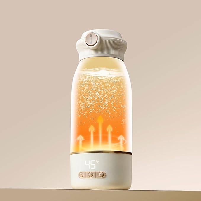 Bottle Warmer, 500ML Cordless 36 Hours Thermostatic Milk Mixer, 2H Fast Charging, Portable Travel Baby Bottle Warmer for Vehicle Car Airplane