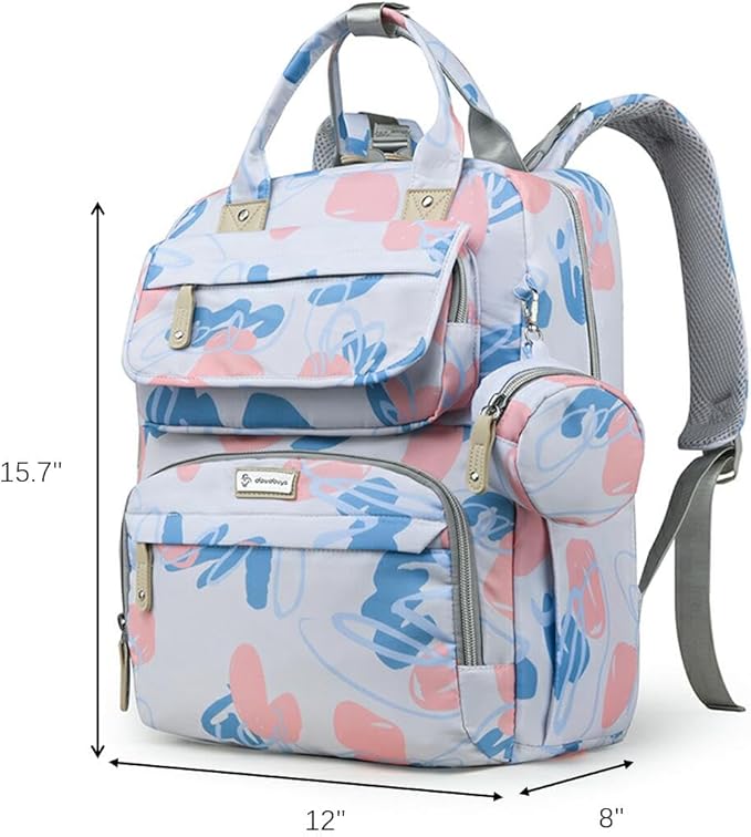 Diaper Bag Backpack for Baby – Large Capacity Waterproof Travel Tote, Multifunction Baby Bag with Changing Pad, Pacifier Holder & Stroller Straps (Sky Blue)