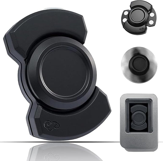 3-in-1 Alloy Fidget Toys Adults - Fidget Spinner,Clicker,Slider Modes,Ultra-Silent,High-Speed Rotation,3-Minute Spin Time,Compact Stress Relief Toy for Adult(Black)