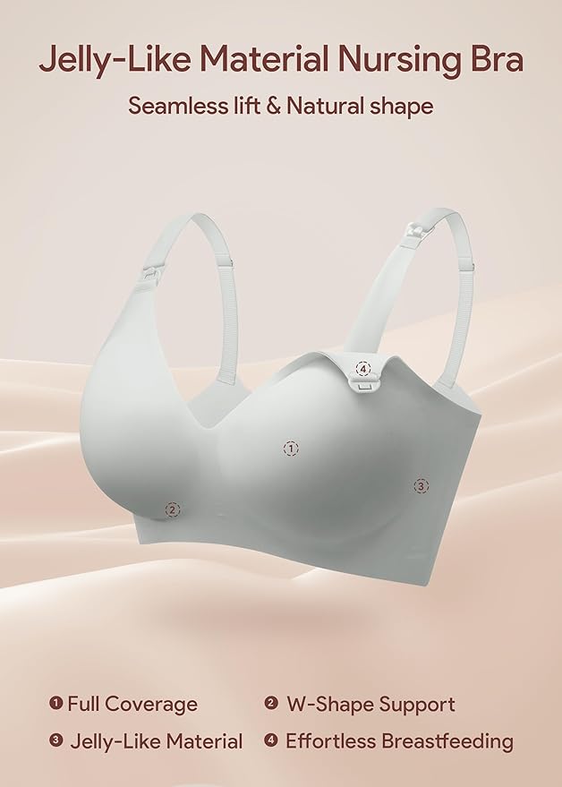 Maternity Nursing Bras Wireless Seamless Ultra-Soft Comfort for Breastfeeding Pregnancy Easy One-Handed Access Sleep Bra