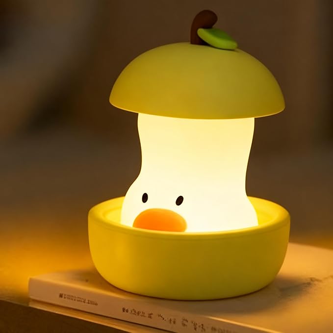 Pear Duck Night Light, Rechargeable Bedside Touch Lamp, Portable Dimmable Sleep Nightlight, Cute Table Night Lamps, Gifts for Kids, Teens, Adults, Bedroom Office Home Decor(Green)