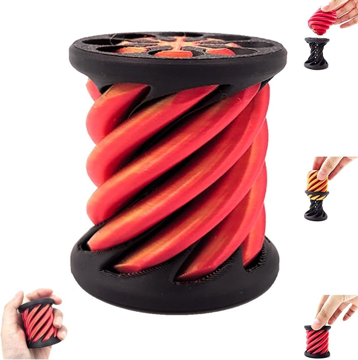Impossible Pyramid Passthrough Sculpture, 3D Printed Spiral Cone Toys, Spiral Cone Fidget Toy, Anxiety Relief Toy, Pass Through Pyramid Fidget Toy, Mini Vortex Thread Illusion for Adult Children