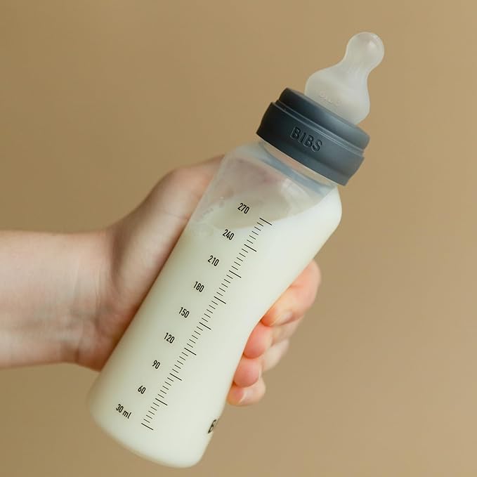 BIBS Baby Bottle 5 oz / 150 ml Silicone Nipple - Anti-Colic, BPA-Free, Round Nipple, Slow Flow, Lightweight & Easy to Clean, Suitable for Newborns 0+ Years - Sage