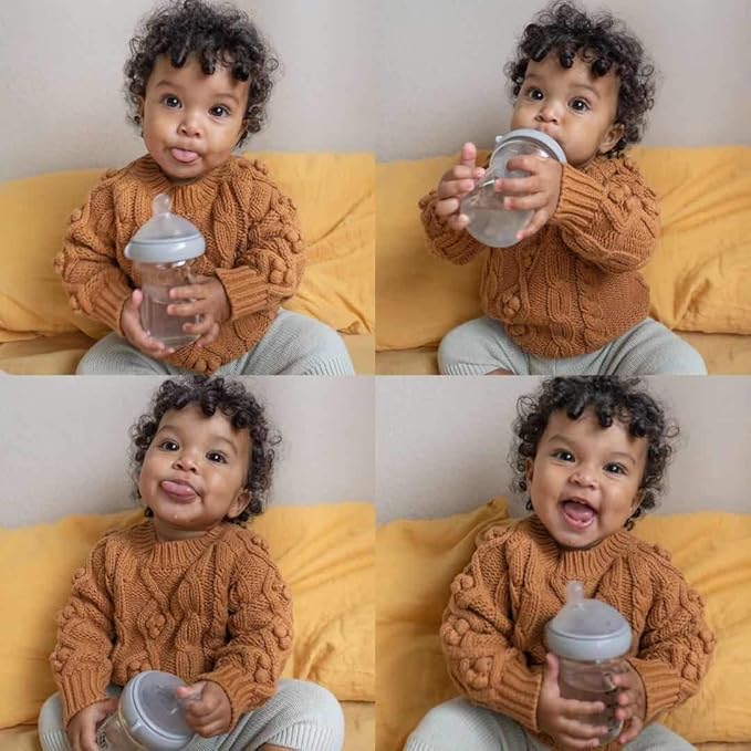 haakaa Gen.3 Natural Glass Baby Bottle Set 4.2oz & 6oz - Wide Neck Anti-Colic Slow Varibale Flow Nipple, 0M+ 3M+ 6M+ Breastfed Babies