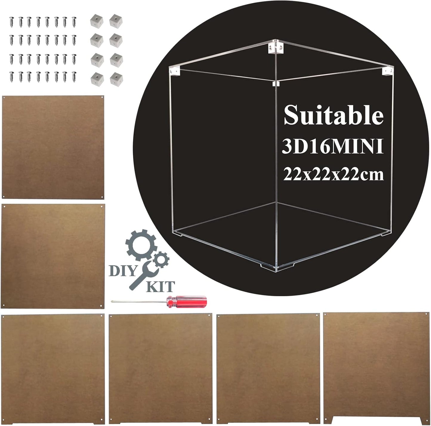 MINI 3D Led Cube DIY Electronics Kit Soldering Project Kit (3D16MINI-CASE-6PS)