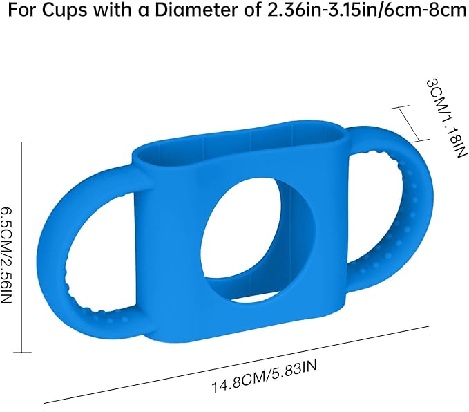 NiHome Tumbler Grip Compatible with 14oz Stanley Quencher, Fit for 12 15oz Zak Owala kids Cups Accessories Handle, Silicone Dual-Handle Tumbler Handles for Home Travel Outdoors Daily Use (2PCS,Blue)