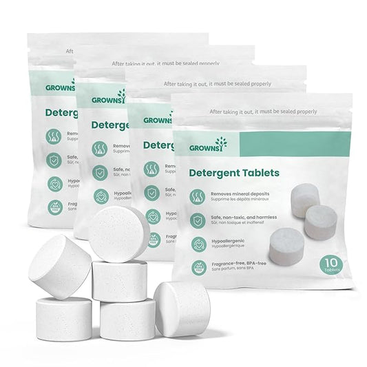 GROWNSY Washing Tablets 40PCS Detergent for Momcozy, Baby Brezza Bottle Washers, Bottle Washer Tablets Compatible with All Brands Baby Bottle Washers