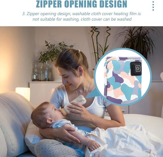 Toyvian 1Pcs USB Baby Bottle Warmer 3 Gears Temperature Adjustable Bottle Warmer, Insulated Milk Bottle Bag Portable Breastmilk Warmer Bag
