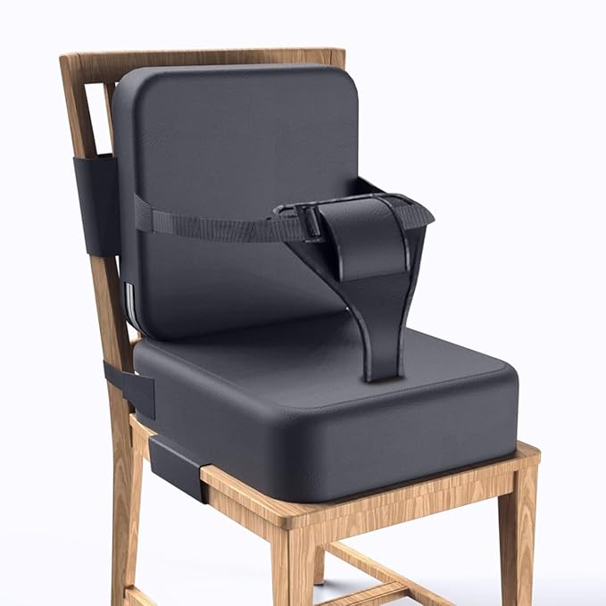 Toddler Booster Seat for Dining Table,Booster Seat for Kitchen Chair with Extended Straps,2PCS Portable with Safety Buckles,Suitable for Kids Aged 3-12 in Restaurants