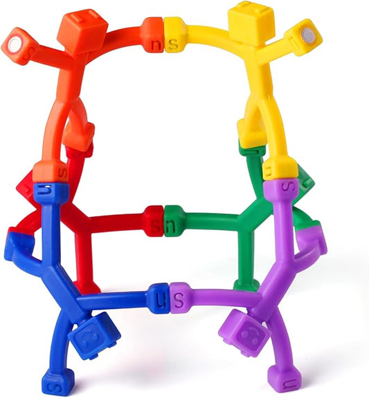 6 PCS Magnetic Travel Toys for Kids, Creative, Portable and Educational, Magnetic-People-Magnet-Men: Cute Robot & Funny Magnets, Small Fidget Toys for Classroom Prizes, Easter Egg Stuffers, Office