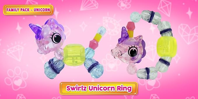 Twisty Petz Family Pack Unicorns, Includes Two Bracelets and Four Rings. For ages 6-12