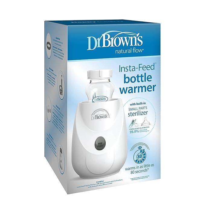 Dr. Brown's Clean Steam Baby Bottle and Pacifier Sterilizer and Dryer with Insta-Feed Bottle Warmer Combination Pack