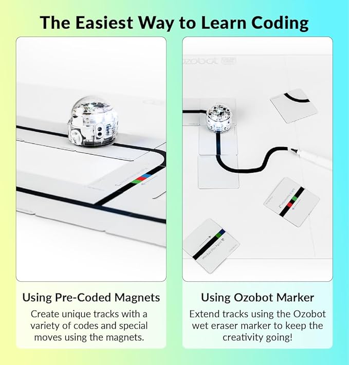 Ozobot Color Code Magnets Base Kit: Interactive Coding Learning Tool for Kids Ages 5+, Enhances Logic & Problem-Solving Skills, Classroom Education, 36 Tiles, Evo Required Not Included