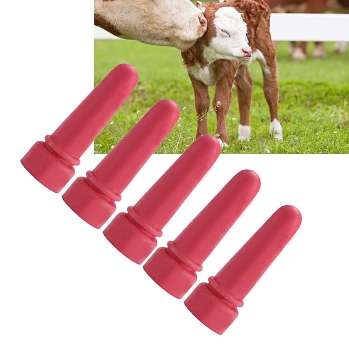 5pcs Little Cow Calf Milk Drink Nipple Soft Rubber Goat Milk Bottle Feeding Teat Mouth Rubber Calf Feeding Bottle Nipple Lamb Teats Nursing Bottle Nipples(6.9cm Length)