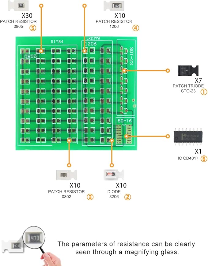 Soldering Practice Kit DIY 0805 Small SMD Circuit Kit Learn Soldering Kit For Beginners