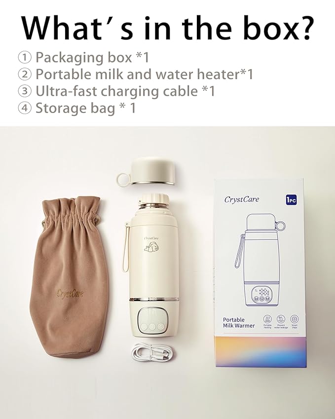 Portable Bottle Warmer, Milk Warmer for Baby with Fast Heating,16000mAh Long Battery Life for Baby on The Go,17 Oz for Travel,Car and Airplane