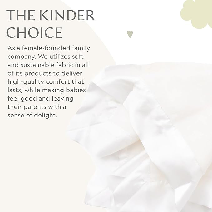 Ultra-Soft Lovey Security Blanket - Baby Essentials, Newborn Essentials, Ultra-Soft Fleece Baby Blanket with Satin Trim – 16" x 16" - Cream