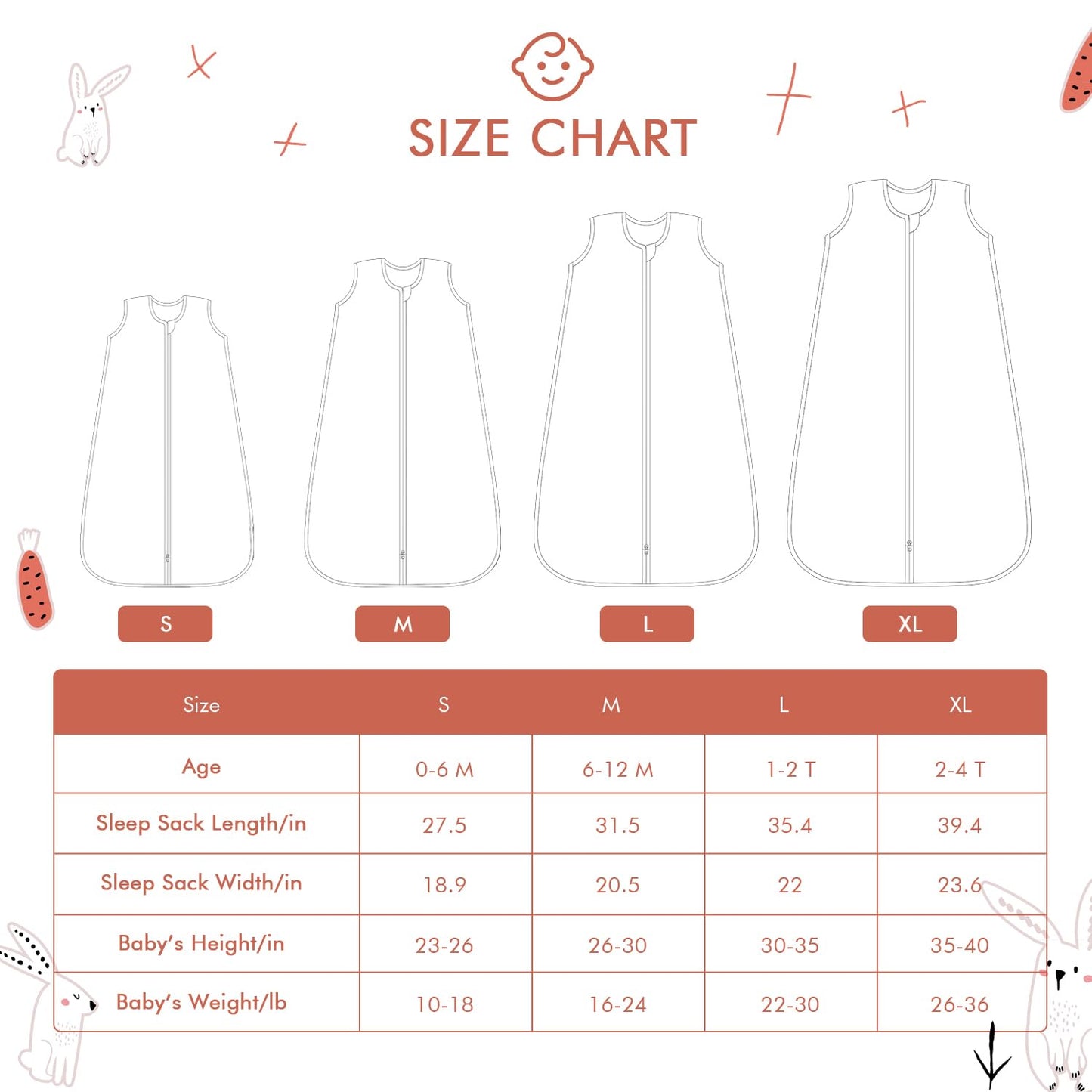 Baby Sleep Sack 2-4 T Boys & Girls Wearable Blanket 100% Organic Cotton 0.5 TOG Toddler Sleep Sacks 2- Way Zipper X-Large Pink Bunny