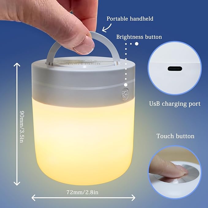 Night Light for Baby Nursery, 8 Colours Bedside Touch Sensor Night Lamps for Kids Breastfeeding and Sleep Aid, USB Rechargeable Nursery Lights8, Warm Light (Touch)