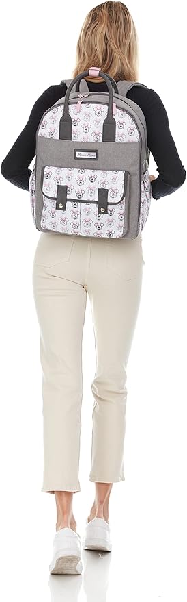 Disney Cudlie Diaper Bag Backpack for Moms | Large Spacious Diaper Bag for Baby Boys and Girls | 16-Inches High Multi-Function Backpack with Cute Characters