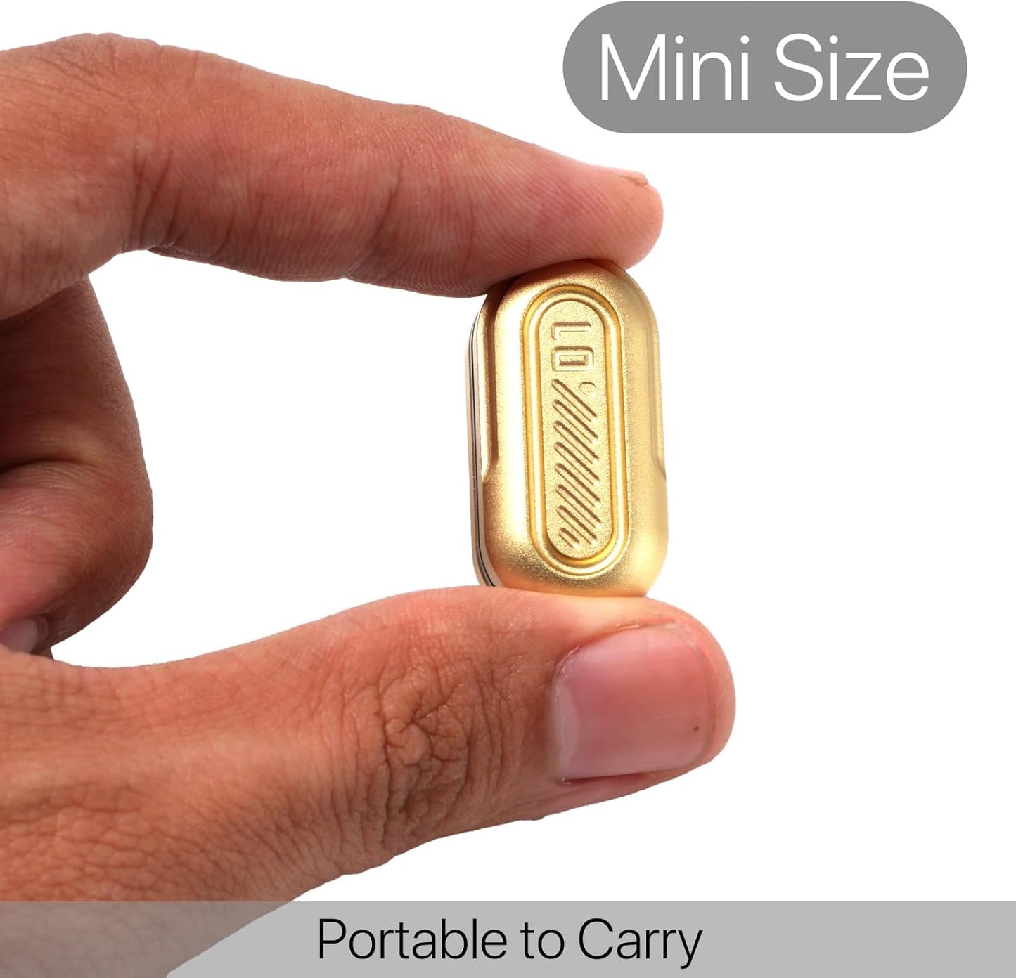 Mini Fidget Slider, Metal Card Fidget Slider Fidget Keychain Fidget Blocks Kit Adult Anxiety Anti Stress (#1 - Gold)