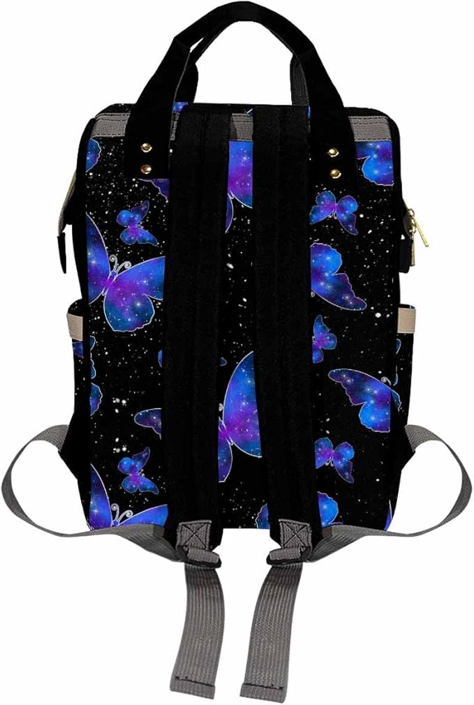 Custom Name Compartment for Holiday Travel Diaper Bag Customized With Name Travel Bag Customize Name Backpack Expandable Custom Name, Neon Butterfly