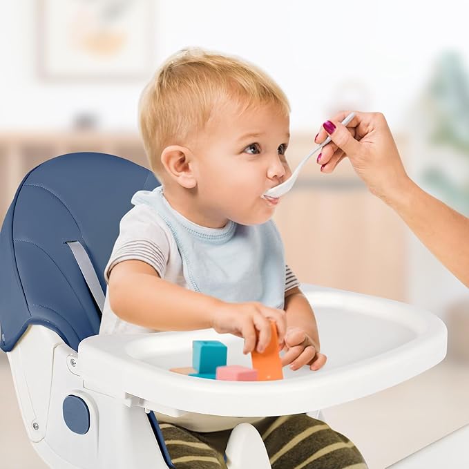 6-in-1 Foldable Baby High Chair for Babies & Toddlers – Adjustable Height & Recline, 5-Point Safety Harness, Removable Tray | Portable Highchair, Space-Saving & Easy Clean | Silla de Comer para Bebé