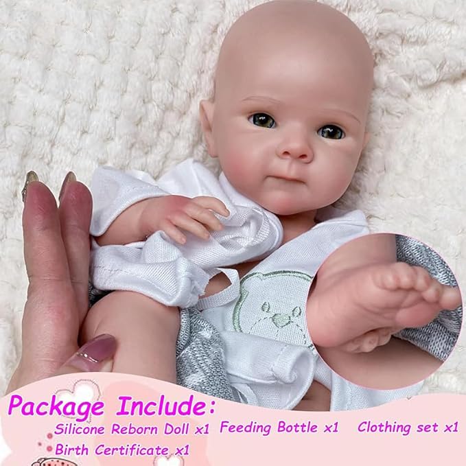 13 Inch Can Open Mouth Full Silicone Baby Dolls That Look Real Babies Solid Silicone Newborn Baby Girl Dolls Anatomically Correct