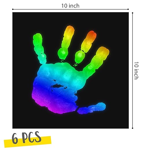 Spakon 6 Pcs Heat Sensitive Sheet Temperature Sensitive Sheet 6 Color Changing Heat Board, 24 to 34 Celsius Degree Transition for Science Experiment (6 x 6 Inch)