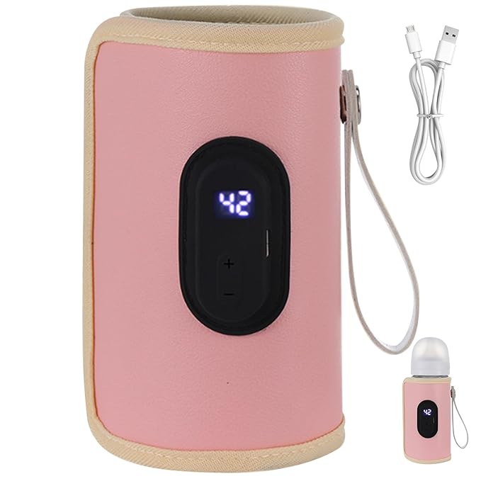 Baby Bottle Warmer Bag, Portable Bottle Warmer 18W Quick Heating Baby Bottle Warmer Temperature Adjustable USB Baby Bottle Heater for Home Family Travel Style2
