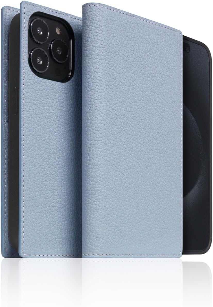 D8 Full Grain Leather Wallet Case for iPhone 15 Pro - [2-in-1] Handcrafted Detachable Diary Style with Magnetic MagSafe Back Cover, Gift Box Included (Powder Blue)