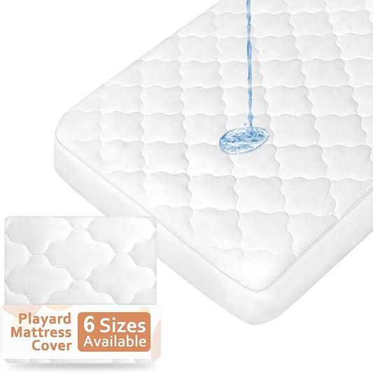 Pack and Play Mattress Pad 2 Pack, Fit for Pamo Babe Portable Playard, Pack and Play Mattress Sheets Cover Protector Waterproof Soft Quilted