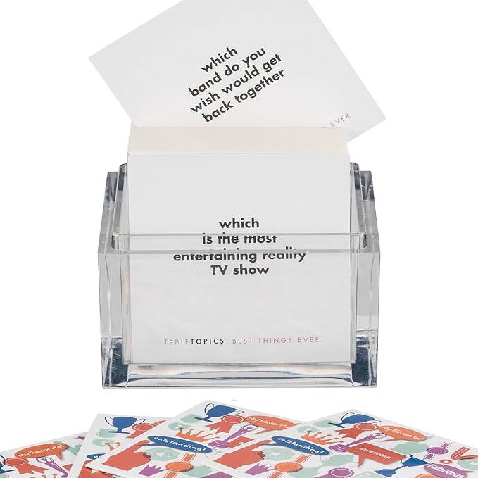 TableTopics Best Things Ever Question Card Game - 135 Fun Conversation Starter Cards, Use as Ice Breakers, Getting to Know You, or Discover More About Friends & Family, Share Your Favorites