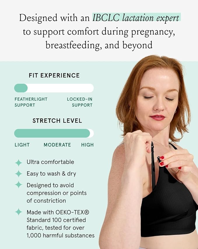 Bodily Everything Bra for Pregnancy, Nursing & Breastfeeding, Soft, Stretchy, Maternity & Sleep Bra with Nursing Access