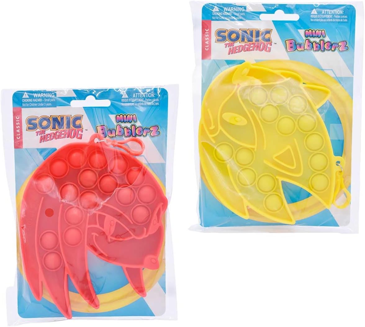 Sonic The Hedgehog Mini Bubblerz Fidget Bubble Popper Backpack Hanger (Tails, Knuckles, Amy Rose)
