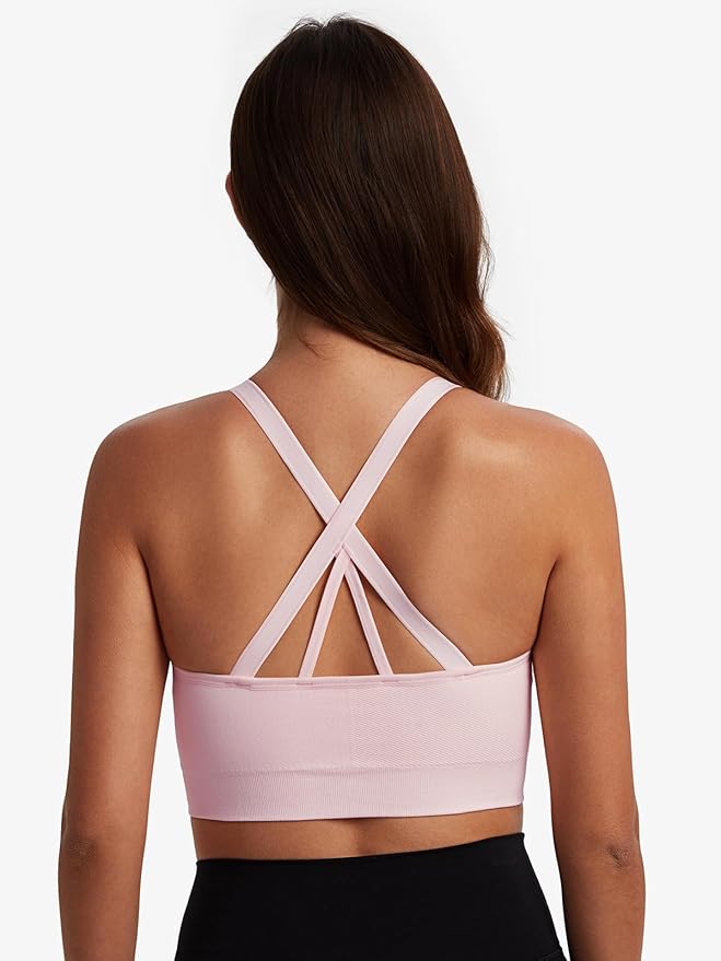 Angelhood Nursing Bras for Breastfeeding, Seamless Nursing Sports Bra Medium Impact Support Maternity Bras for Pregnancy