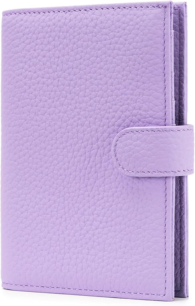 RFID Passport Holder Travel Wallet for Women, Leather Passport Cover Wallet with Card Holders SIM Slots,Zippered Coins Pocket and Cash Slot Slim Compact Travel Wallet (Taro Purple)