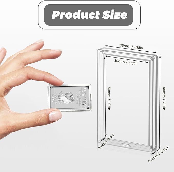 Silver Bar Case 1 Oz Silver Bar Storage Box 40 Count Clear Acrylic Storage Container Modern Style