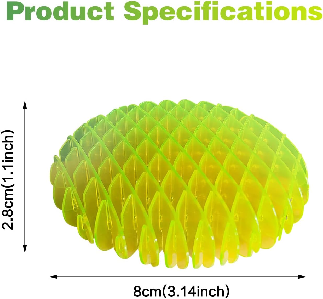 Fidget Worm Toy, Funny Pocket Fidget Toy, Sensory Stress Anxiety Relief Toys for Kids Adults (S-Diameter 3.15inch)